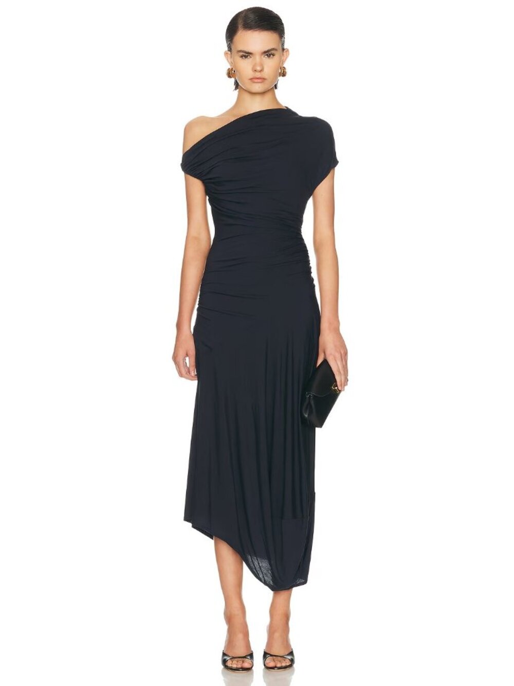 A.L.C. Halle Dress in Night Blue One Shoulder